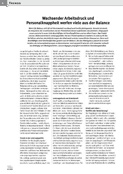 Wachsender Arbeitsdruck und Personalknappheit werfen viele aus der Balance, Gute Arbeit 10/2011