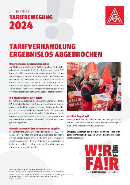 Tarifverhandlungen ergebnislos abgebrochen
