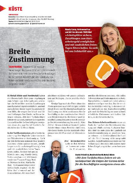 metallzeitung - Regionalseiten Küste Mai 2020