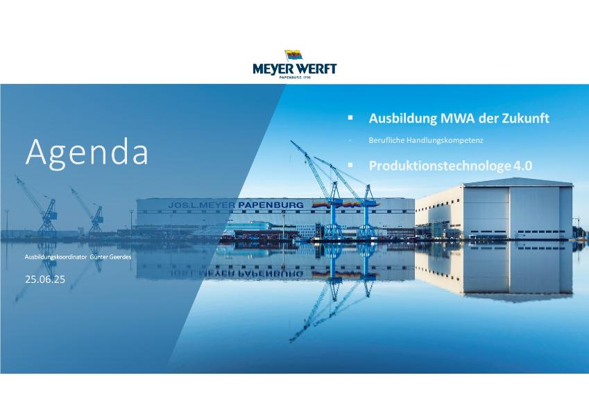 Betriebliche Ausbildungsplanung am Beispiel der Meyer Werft