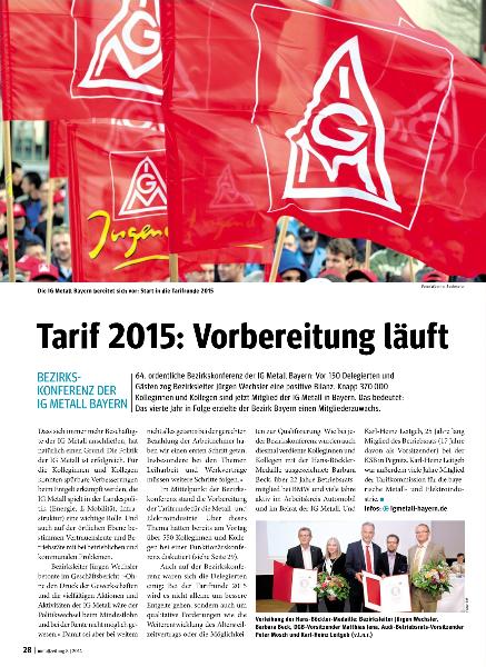 metallzeitung - Regionalseiten Bayern August 2014