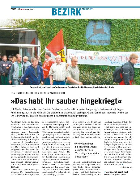 metallzeitung - Regionalseiten Frankfurt September 2007