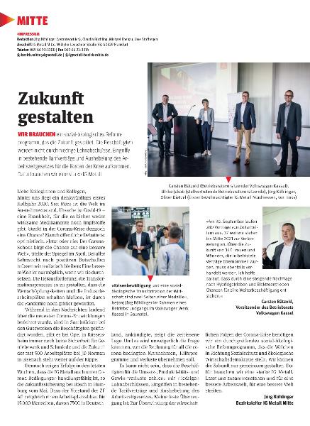metallzeitung - Regionalseiten Mitte Juli/August 2020
