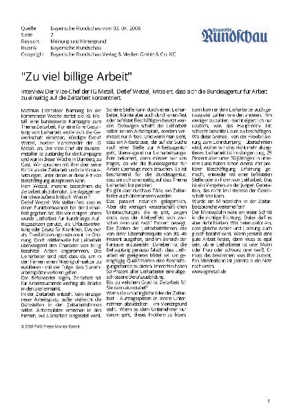 Zu viel billige Arbeit