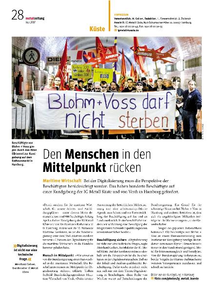 metallzeitung - Regionalseiten Küste Mai 2017