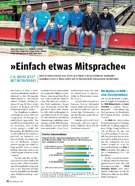 metallzeitung - Regionalseiten Nordrhein-Westfalen Mai 2014
