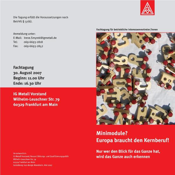 Minimodule? Europa braucht den Kernberuf!