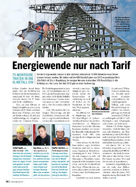 metallzeitung - Regionalseiten Niedersachsen und Sachsen-Anhalt Oktober 2012