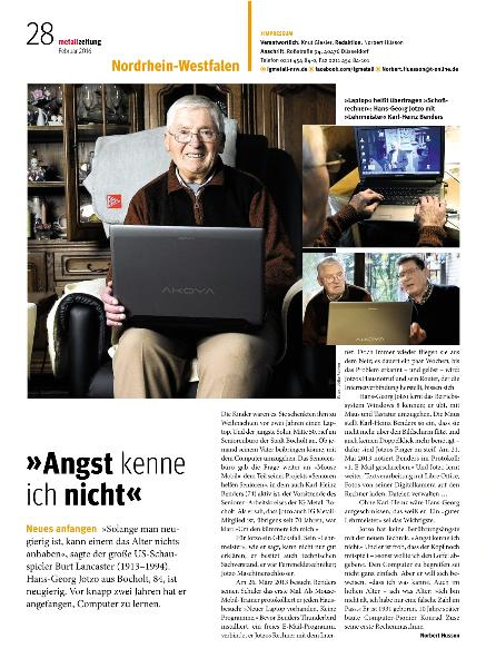 metallzeitung - Regionalseiten Nordrhein-Westfalen Februar 2016