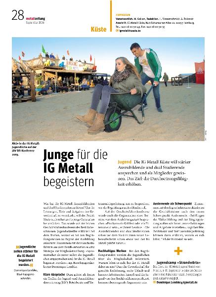 metallzeitung - Regionalseiten Küste September 2016