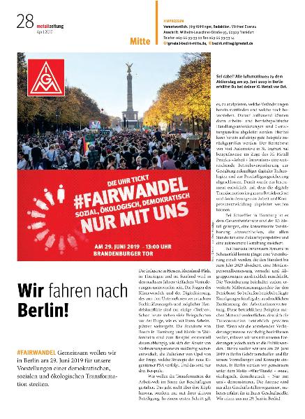 metallzeitung - Regionalseiten Mitte April 2019