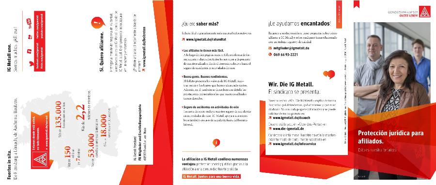 Rechtsschutz für Mitglieder. Das ist unsere Stärke. Flyer in spanischer Sprache.