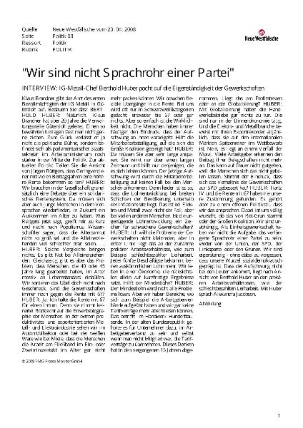 Wir sind nicht Sprachrohr einer Partei