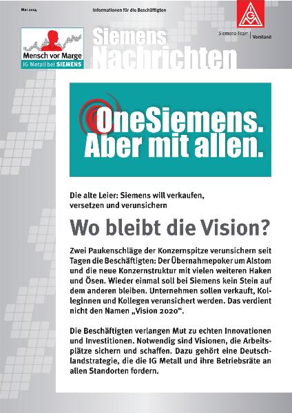 Aushang zum Siemens-Aktionstag am 23. Mai 2014