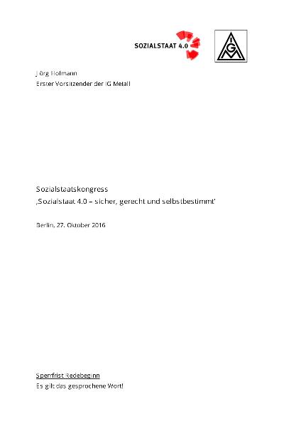 Jörg Hofmann: Rede auf dem Sozialstaatskongress 
