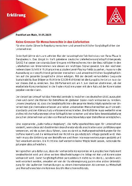 Keine Grenzen für Menschenrechte in den Lieferketten