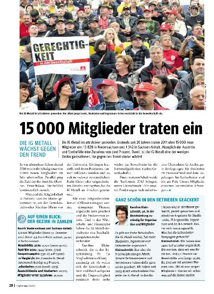 metallzeitung - Regionalseiten Niedersachsen und Sachsen-Anhalt März 2012