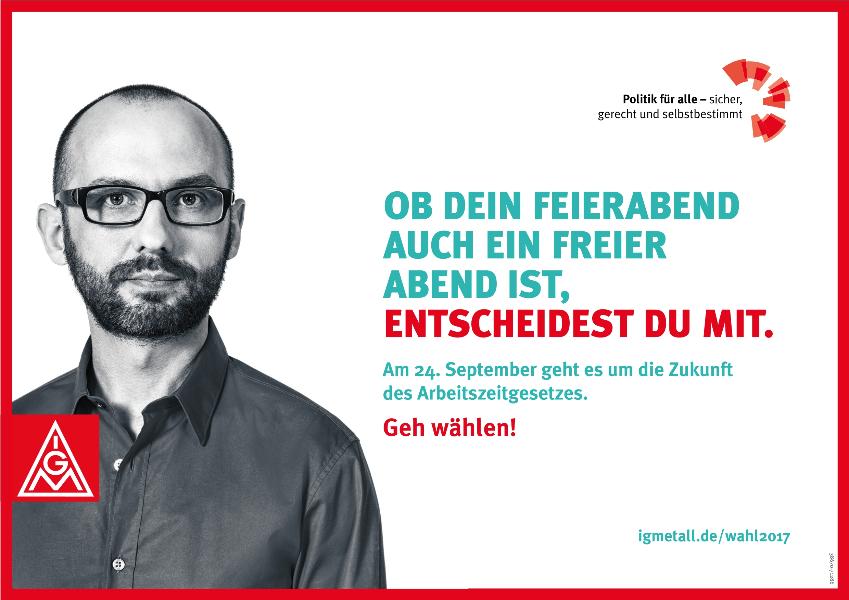 Ob dein Feierabend auch ein freier Abend ist, entscheidest du mit. Am 24. September geht es um die Zukunft des Arbeitszeitgesetzes. Geh wählen!