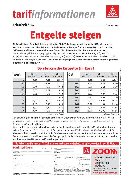 Flugblatt Zeitarbeit