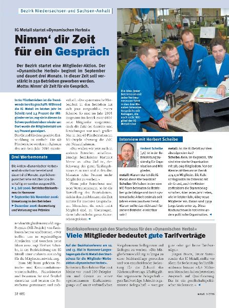 metall-Regionalseiten Niedersachsen und Sachsen-Anhalt Juni 2006