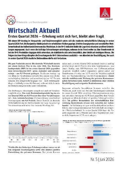 Erstes Quartal 2026 - Erholung setzt sich fort, bleibt aber fragil Wirtschaft Aktuell Nr. 5 | 2026