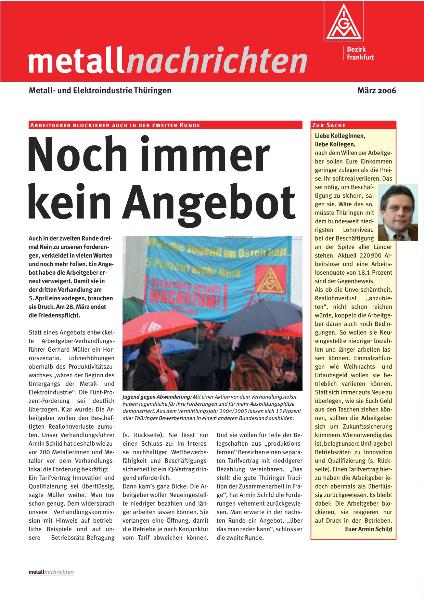 Tarifgebiet Thüringen: Wir müssen auf die Pauke hauen!, März 2006