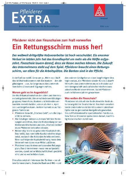 Extra Pfleiderer, Brancheninformation für die Beschäftigten