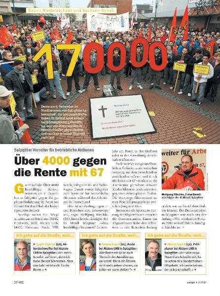 metall-Regionalseiten Niedersachsen und Sachsen-Anhalt Januar/Februar 2007