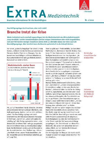Branche trotzt der Krise, Extra Medizintechnik, Brancheninformation 1/2010
