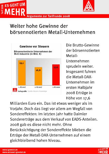 Weiter hohe Gewinne der börsenorientierten Metall-Unternehmen
