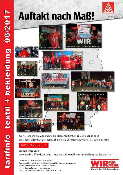 Auftakt nach Maß!, Tarifinfo Textil + Bekleidung 06/2017