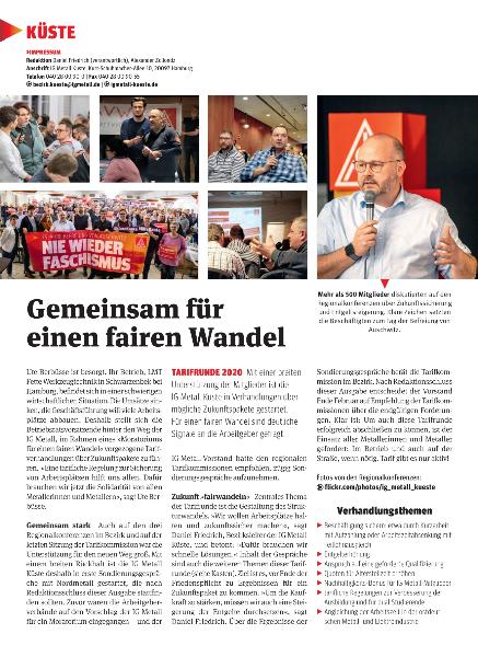 metallzeitung - Regionalseiten Küste März 2020
