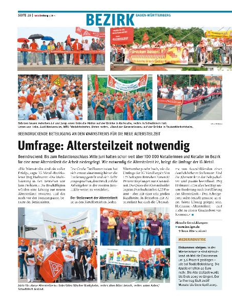 metallzeitung - Regionalseiten Baden-Württemberg Juli 2008