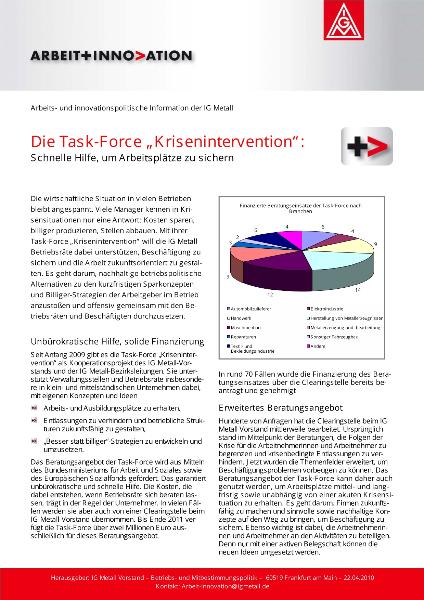 Arbeit und Innovation 02 / 2010: Die Task-Force Krisenintervention