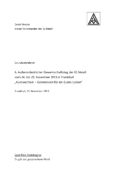 2013 11 25 Grundsatzreferat Erster Vorsitzender