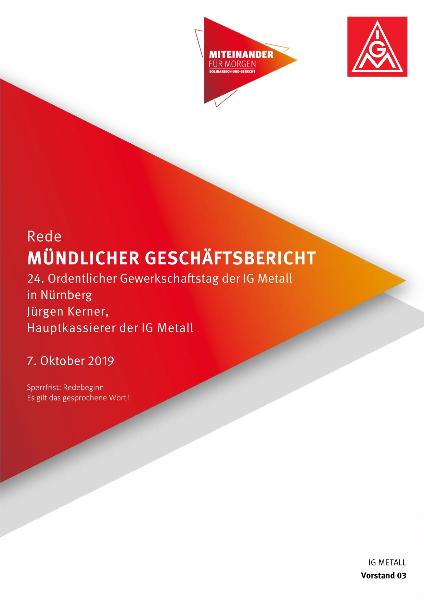 Jürgen Kerner: Mündlicher Geschäftsbericht, Nürnberg, 07.10.2019