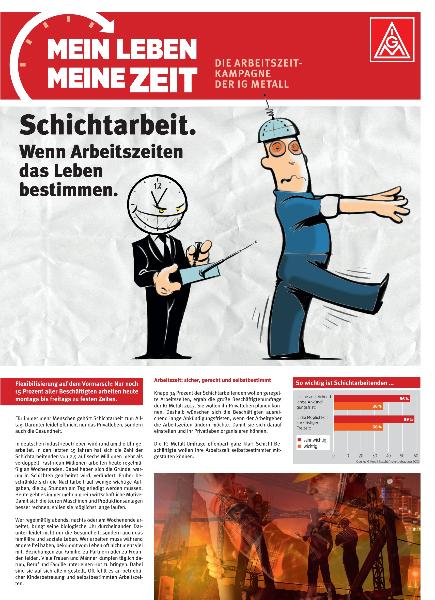 Schichtarbeit. Wenn Arbeitszeiten das Leben bestimmen, Aktionszeitung zur Arbeitszeitkampagne