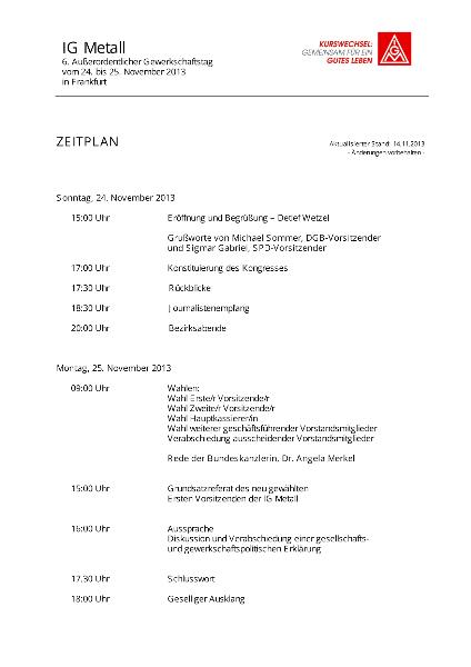 2013 11 18 Ablaufplan neu Ausserordentlicher Gewerkschaftstag in Frankfurt