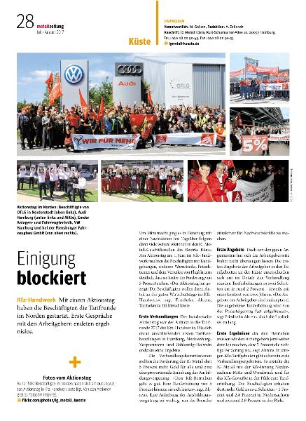 metallzeitung - Regionalseiten Küste Juli/ August 2017