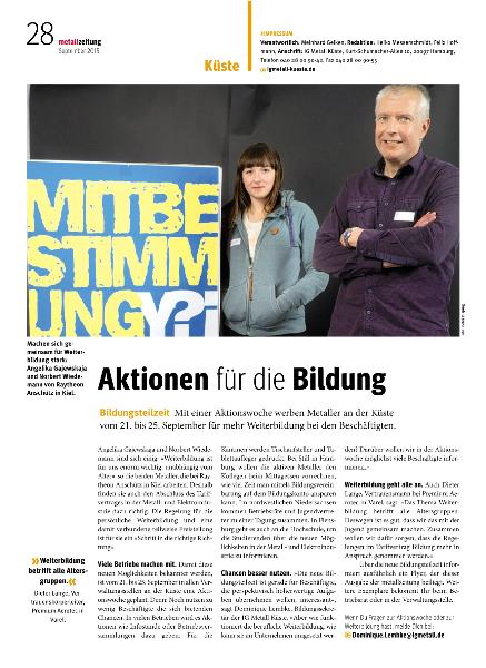 metallzeitung - Regionalseiten Küste September 2015