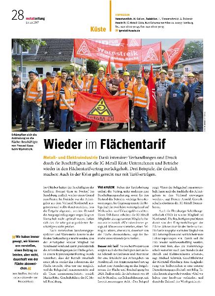 metallzeitung - Regionalseiten Küste Januar 2017