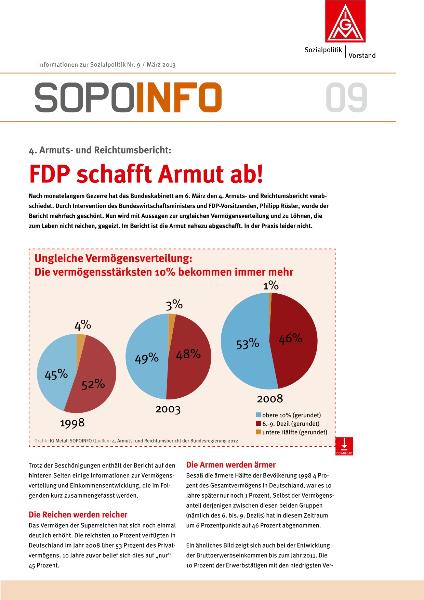 4. Armuts- und Reichtumsbericht: FDP schafft Armut ab!, SoPoInfo 9/2013, Informationen zur Sozialpolitik Nr. 9 / März 2013