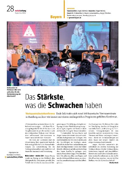 metallzeitung - Regionalseiten Bayern September 2016