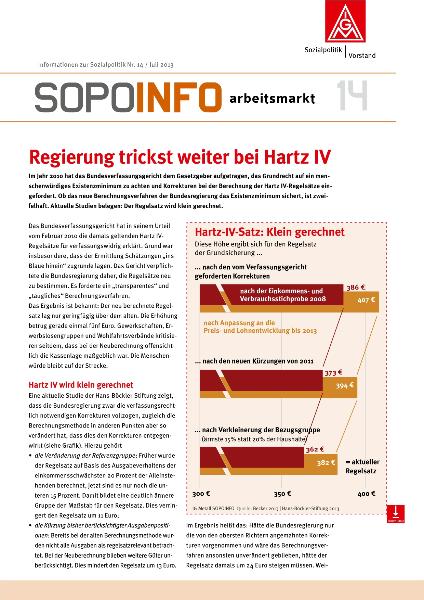 SoPoInfo Arbeitsmarkt 14, Informationen zur Sozialpolitik Nr. 14/ April 2013