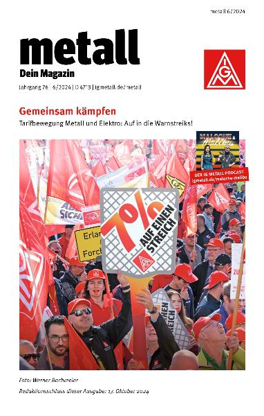metall. Dein Magazin, November/Dezember 2024 (barrierefreie Ausgabe)