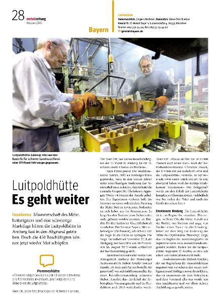 metallzeitung - Regionalseiten Bayern Oktober 2015