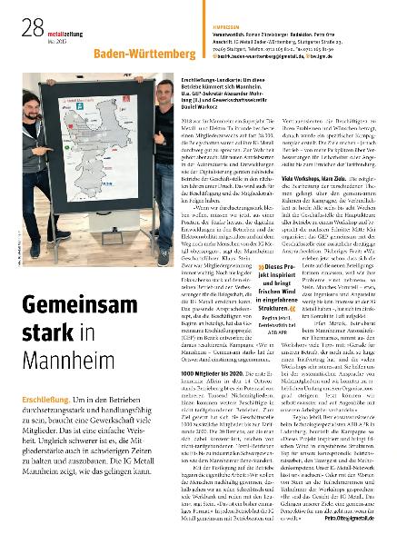 metallzeitung - Regionalseiten Baden-Württemberg Mai 2019