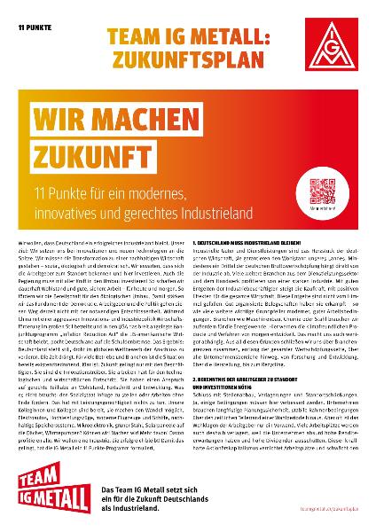 Die Zeit drängt: 11 Punkte für ein modernes, innovatives und gerechtes Industrieland (Langfassung)