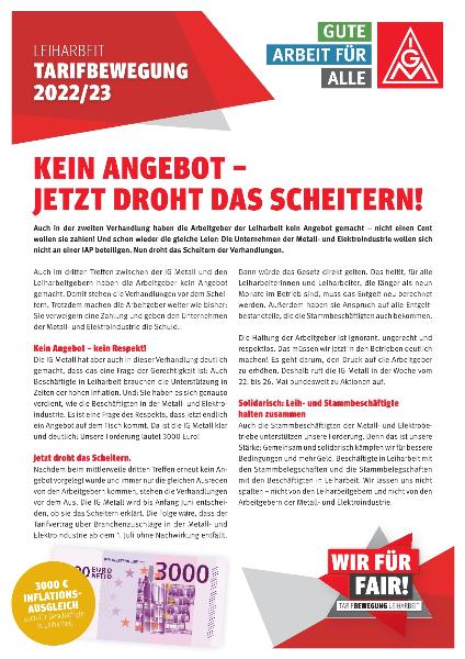 Kein Angebot - Jetzt droht das Scheitern! Druckversion