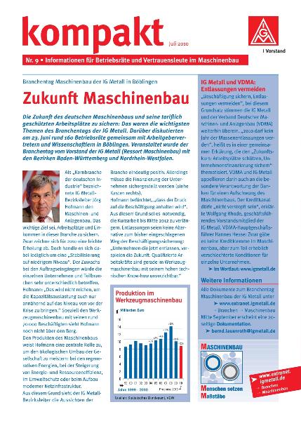 kompakt Nr. 9 / Juli 2010: Zukunft Maschinenbau
